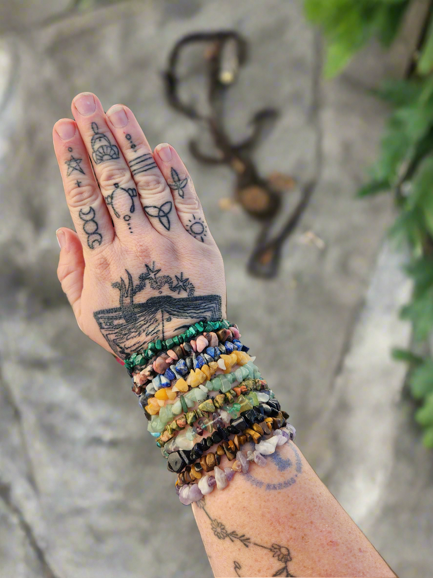 Crystal chip bracelets