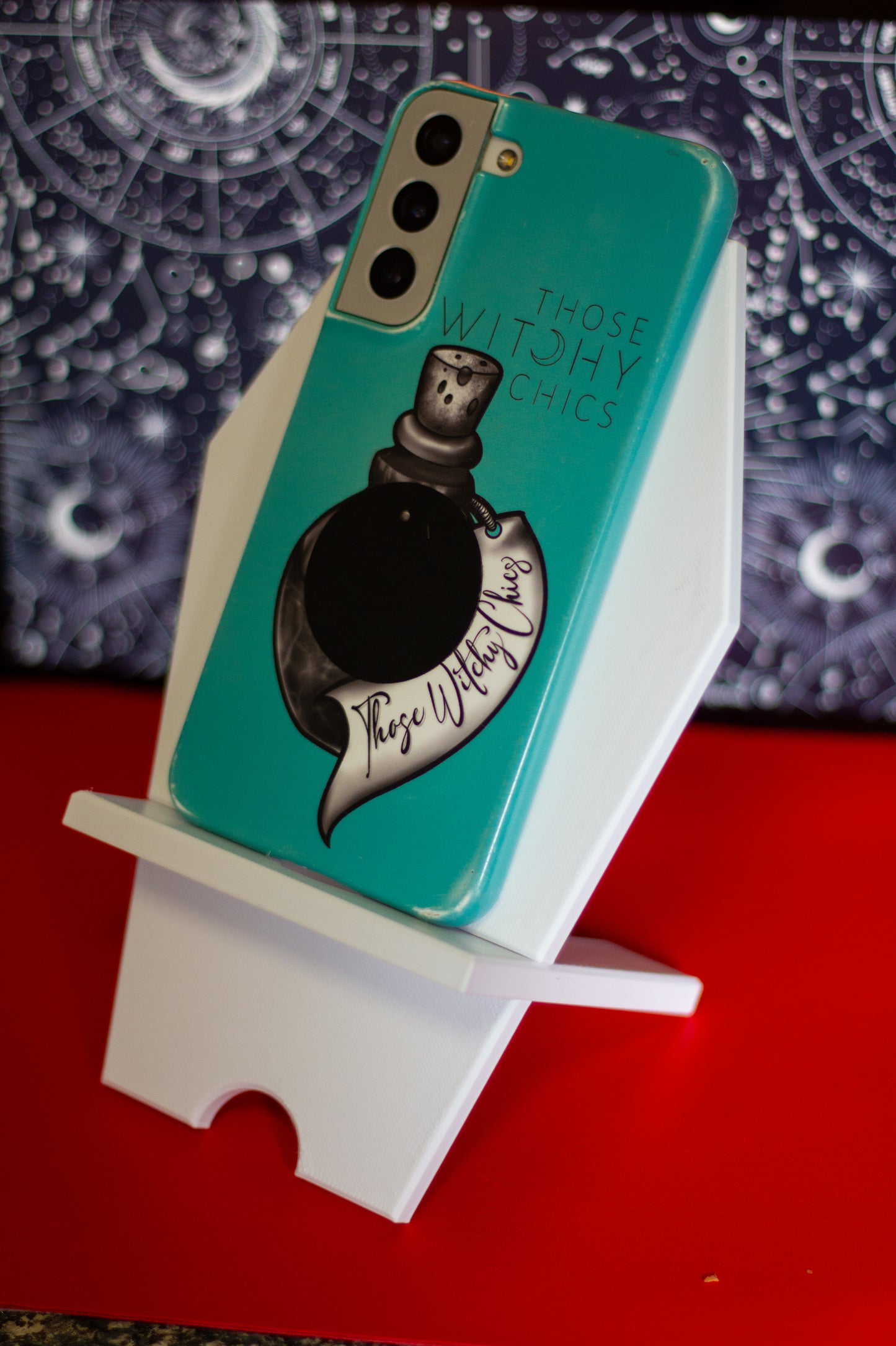 Coffin phone holder