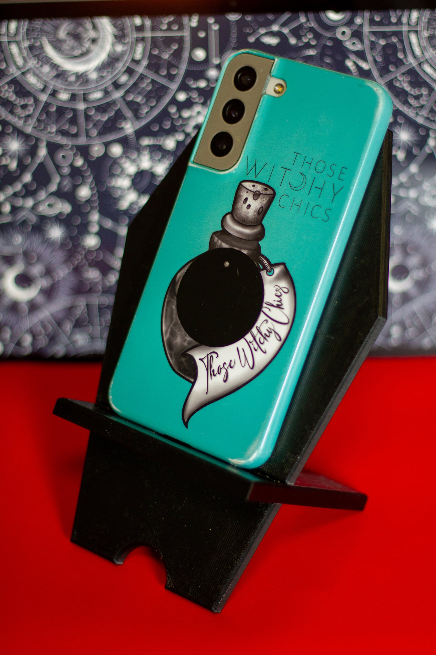 Coffin phone holder