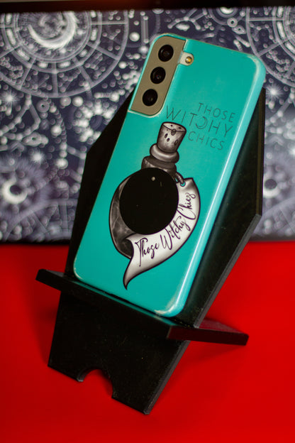 Coffin phone holder